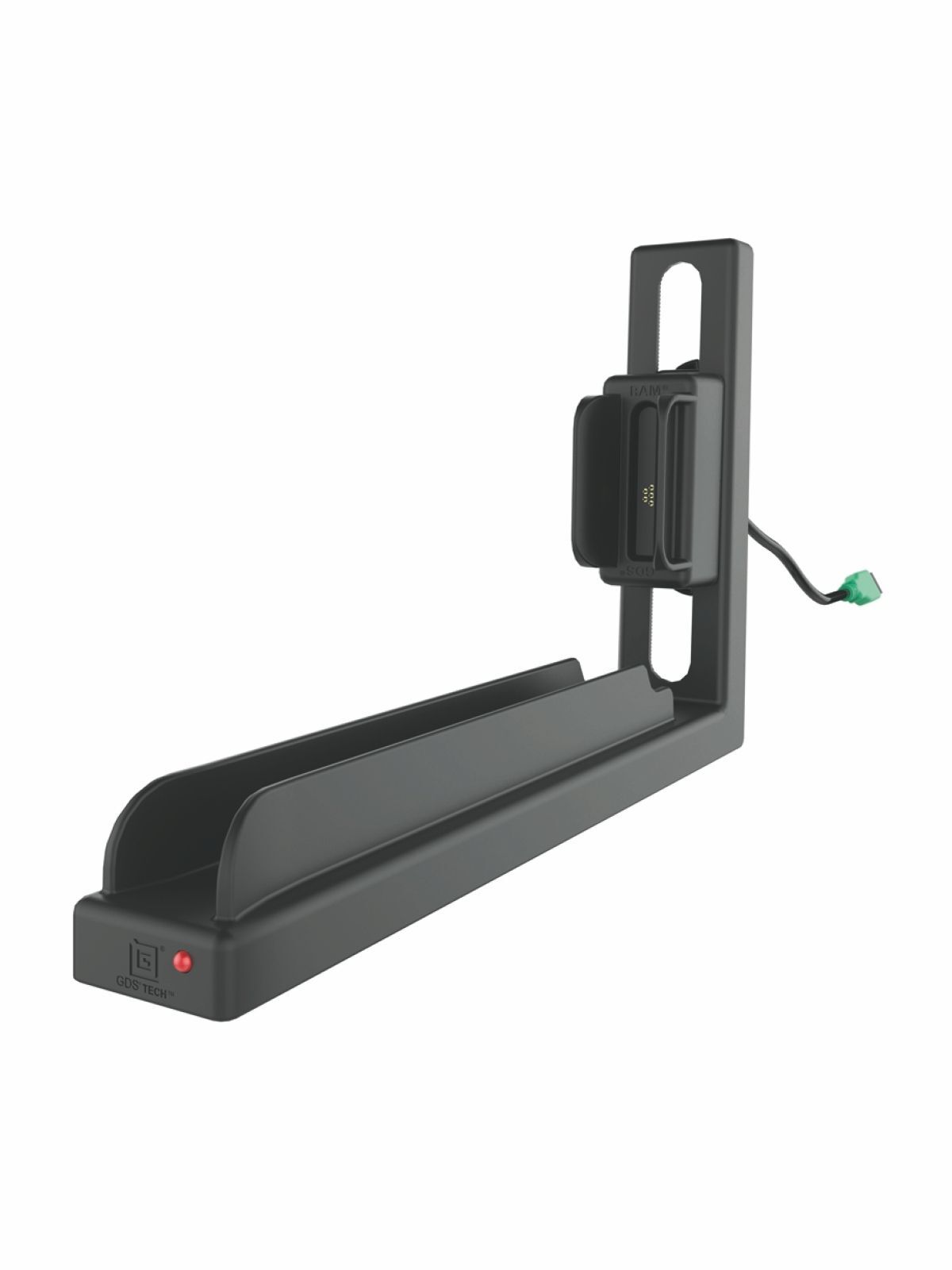 RAM Mounts GDS Slide Dock Module (L-Form) für IntelliSkin Next Gen Tablet Schutzhüllen - Magnet-Basis (Magnetisch) - Höhenverstellbar - USB-A-Anschluss