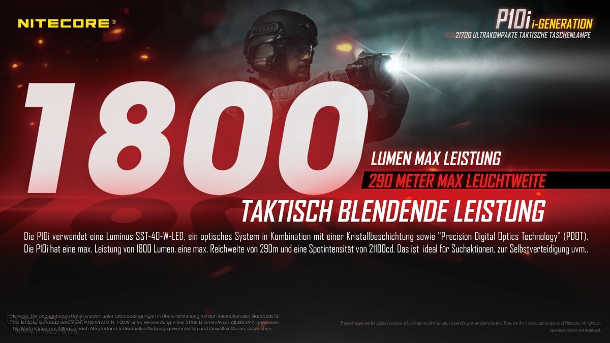 Nitecore P10i - 1800 Lumen