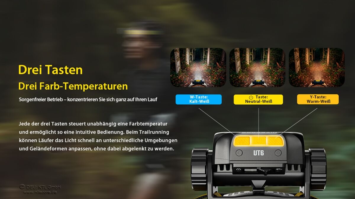 Nitecore UT6 - 1600 Lumen, NL1840R, schwarz
