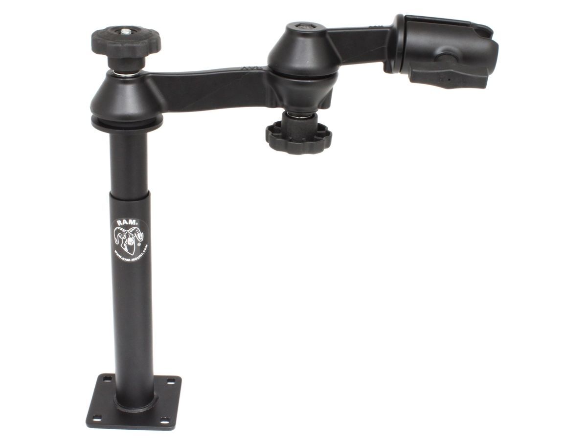 RAM Mounts Doppel-Schwenkarm mit Tele-Pole (ca. 200 mm) und Basis (ca. 225 mm) - Octagon-Verbindungsarm mit C-Kugel-Aufnahme (1,5 Zoll)