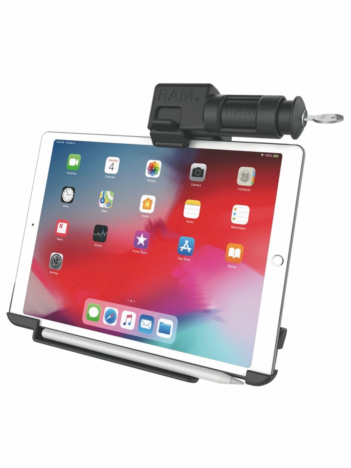 RAM Mounts EZ-Roll'r Form-Fit Halteschale (Schlüsselverriegelung) für Apple iPad Pro 11" (1-4 Gen.), Air 4 & 5 - Ohne Schutzhülle