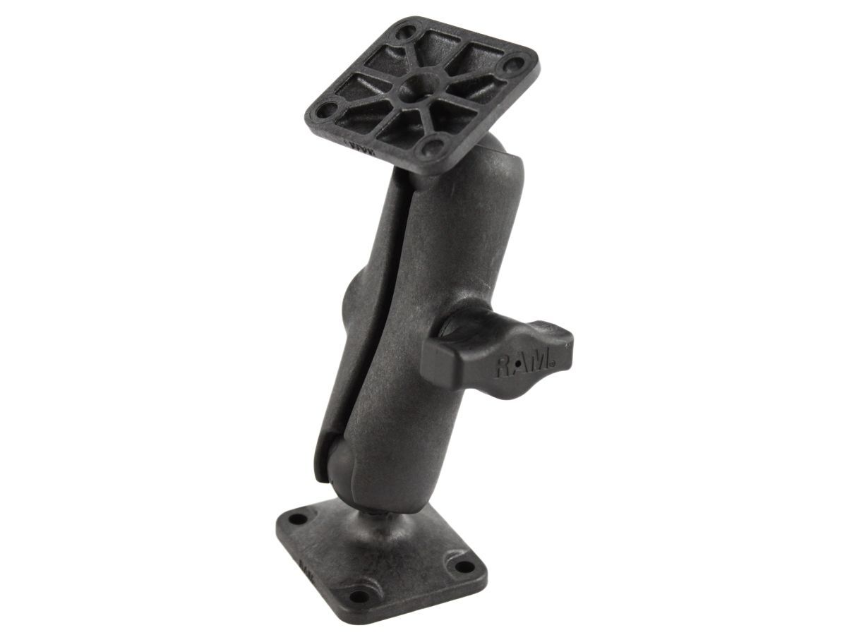 RAM Mounts Verbundstoff-Aufbau-Set - 2x rechteckige Basisplatte, mittlerer Verbindungsarm, B-Kugel (1 Zoll), im Polybeutel