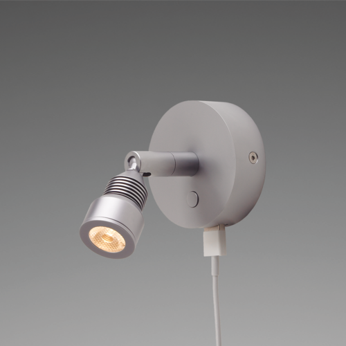 LED-Anbauleuchte R5, chrom-matt, max. 3 W, 10-30V DC, warmweiß, 25°, mit Dimmer