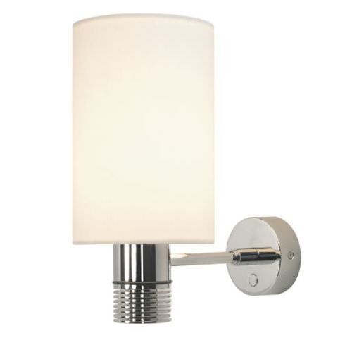 LED-Wandleuchte NOVA, chrom-glanz, Schirm rund weiß, 10-30V DC, max.6W, mit Dimmer dimmbar, warmweiß
