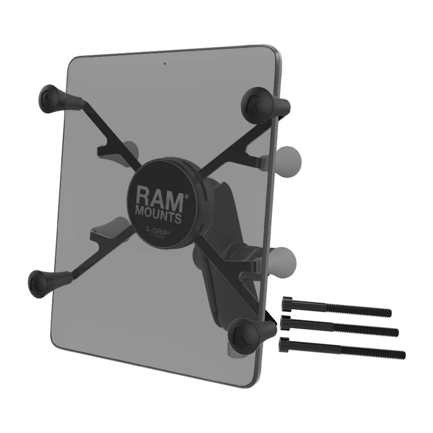 RAM Mounts X-Grip Motorrad-Halterung für 7-8 Zoll Tablets - Mittlerer Verbindungsarm - Kugel für Lenkerkopf mit M8-Schrauben - B-Kugel (1 Zoll) - Schrauben-Set