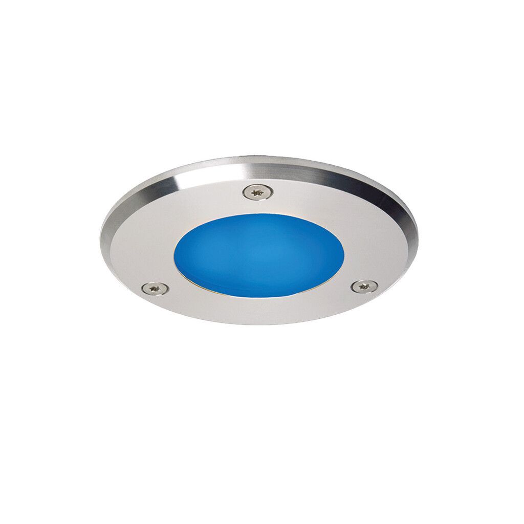 LED-Einbauleuchte EB32-3 Slave, V4A (AISI316L) poliert, 10-30V DC, max.3W, IP67,Ø85mm, blau/warmweiß