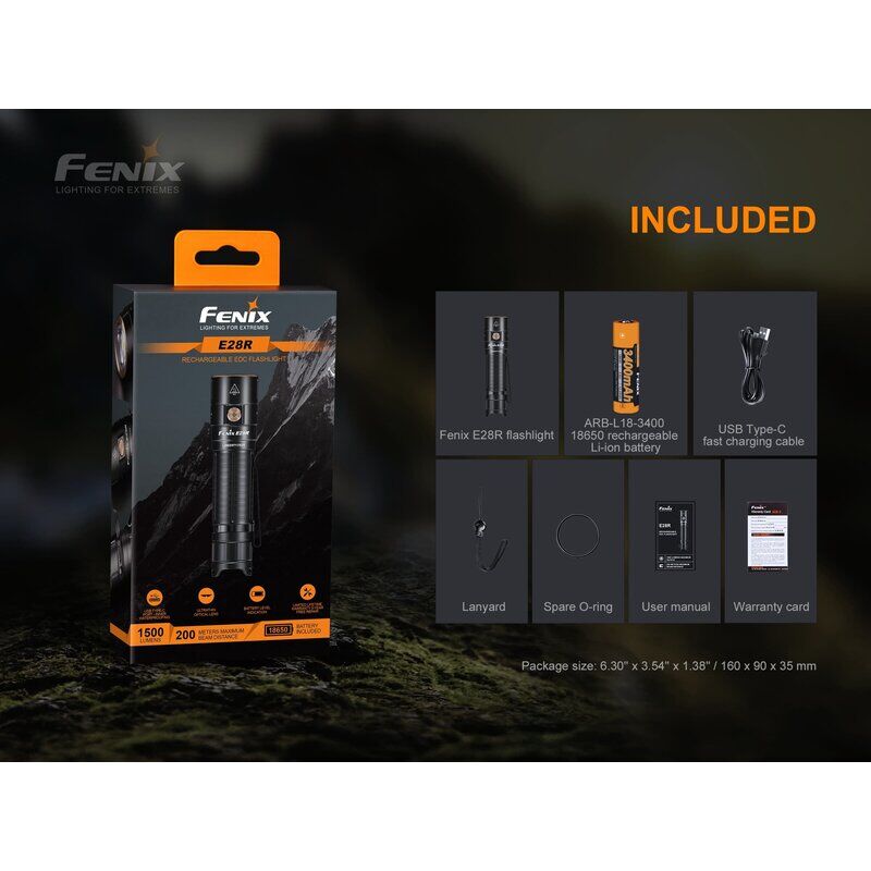 Fenix E28R LED Taschenlampe mit USB Laden ex UC30
