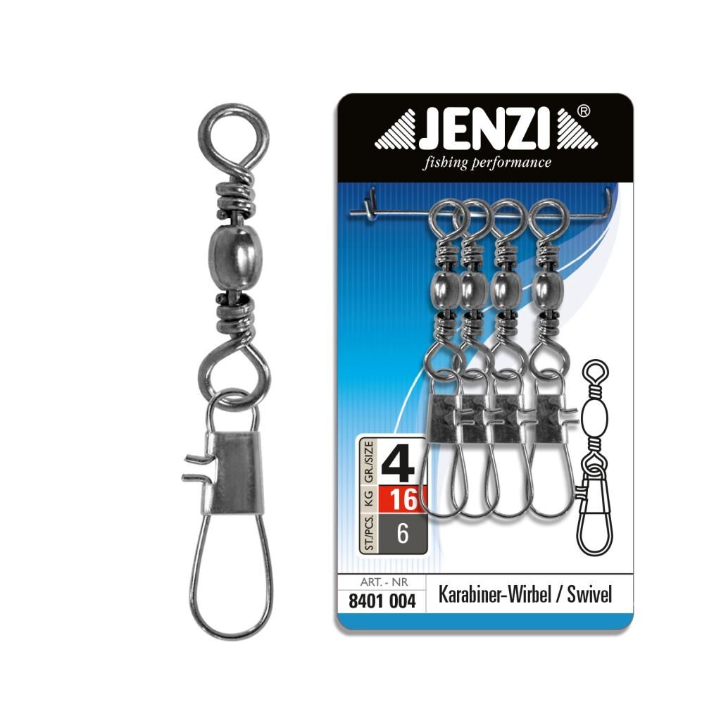 Jenzi Karabiner-Wirbel in Nickel, Größe 4, bis 16 kg.
