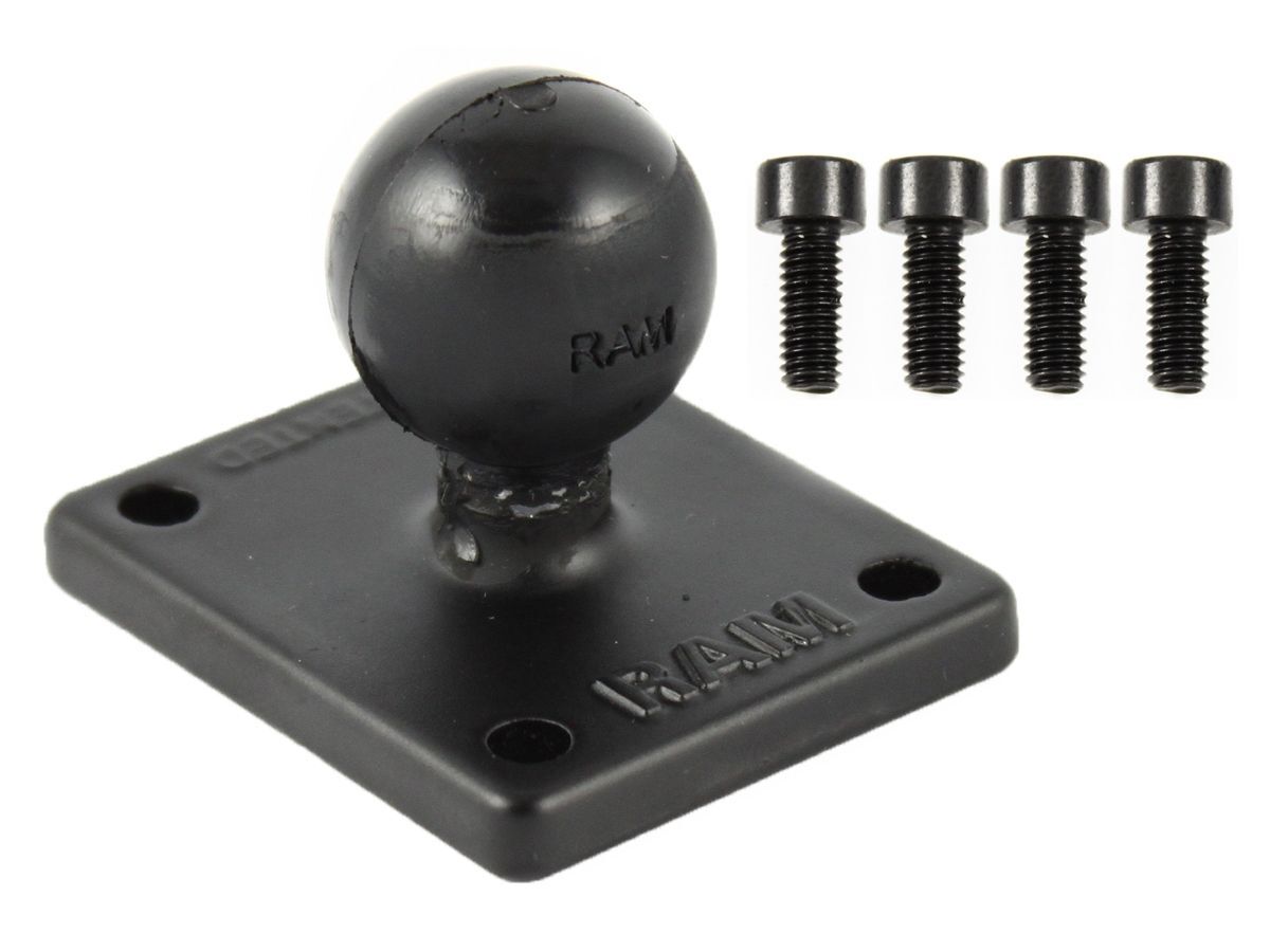 RAM Mounts Basisplatte rechteckig Magellan Road Mate - B-Kugel (1 Zoll), AMPS-Lochraster, Schrauben-Set