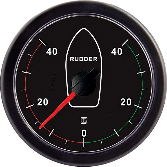 Rudder position indicator, black, 12/24 V, cut-out size Ø 100 mm (excl. sensor)