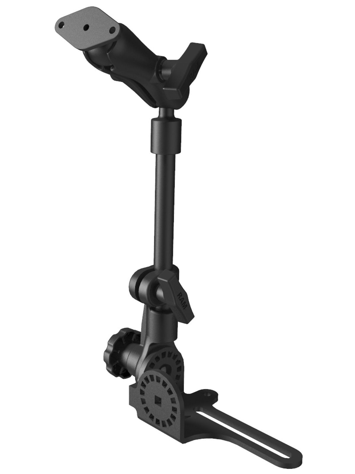 RAM Mounts Pod HD Universal Fahrzeugbefestigung mit Diamond-Anbindung (Trapez) - Ratchet-System, Stablänge 450-650 mm, mittlerer Verbindungsarm, Diamo