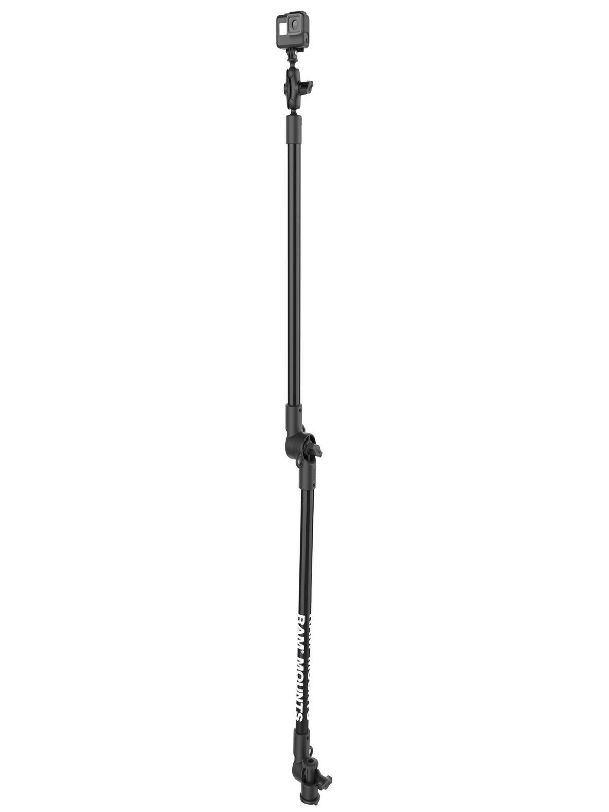 RAM Mounts Tough-Pole GoPro Kamerahalterung für Tough-Track Schienen - B-Kugel (1 Zoll), Gesamtlänge ca. 950 mm, Track-Node-Basis