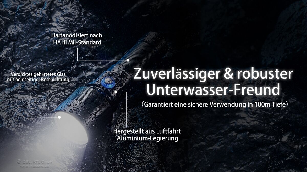 Nitecore Tauchlampe DL30 - 100 Meter wasserdicht