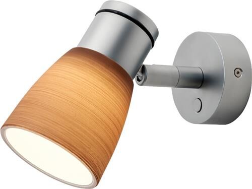 LED-Anbauleuchte R1-1, D2W, chrom-matt, warmweiß, 10-30V DC, max. 3W, Glas wenge braun, mit Dimmer