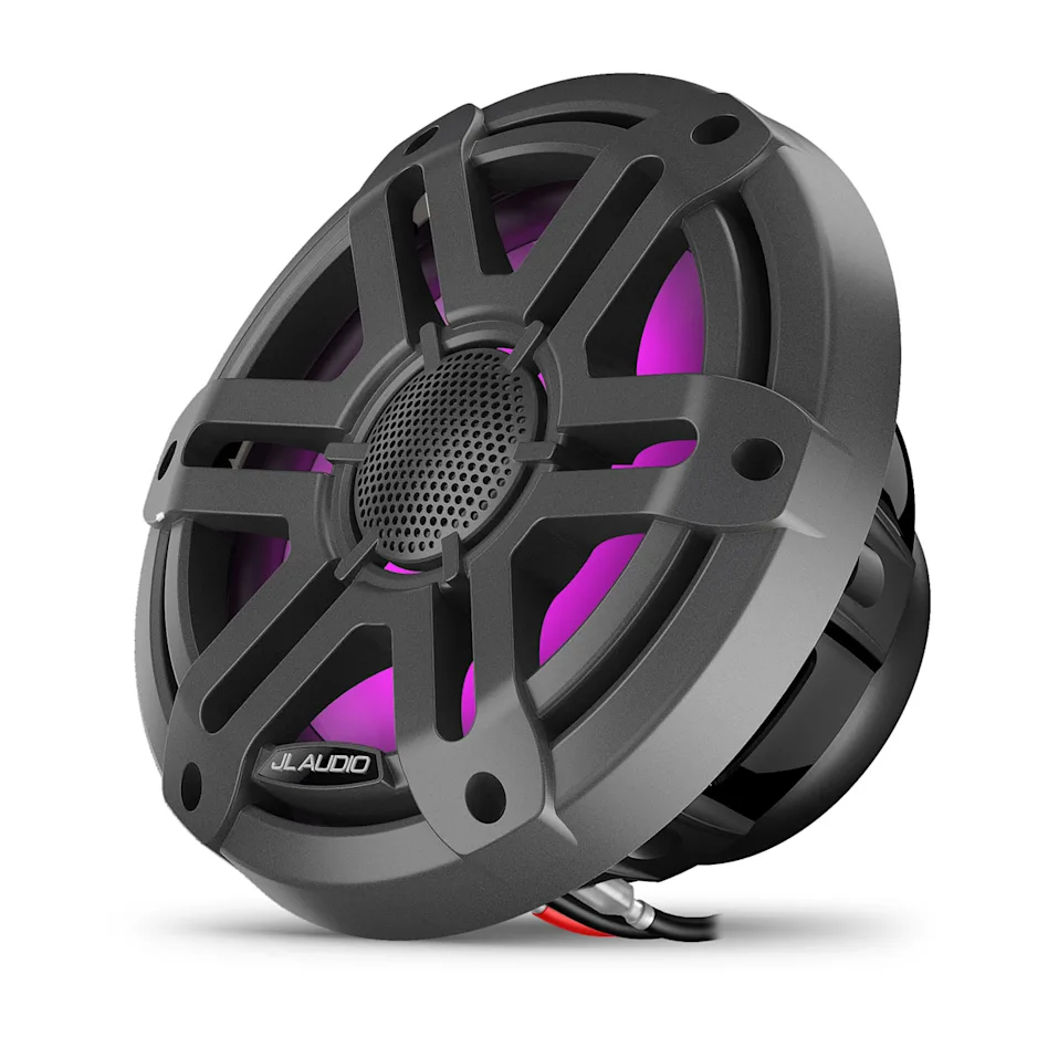 JL Audio M200 Marinelautsprecher 7,7 Zoll mit LED RGB Beleuchtung grauer Sportgrill