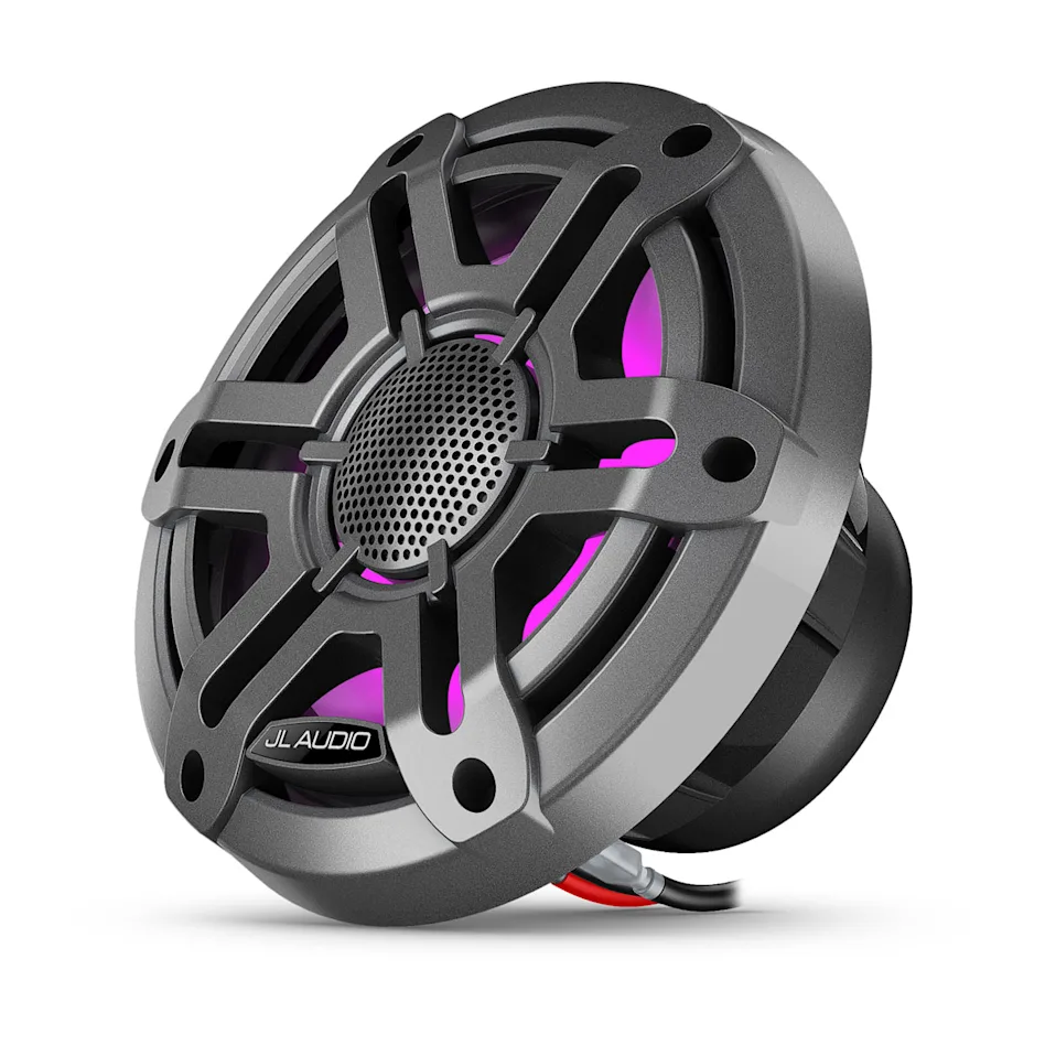 JL Audio M200 Marinelautsprecher 6,5 Zoll mit LED RGB Beleuchtung grauer Sportgrill