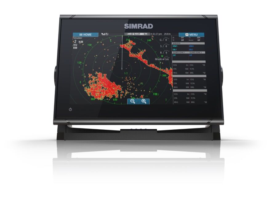 GO9_FF_Bracketed_Radar_GO9-XSE-Front-Facing-Bracketed_15296 Simrad Go9 XSE Multifunktionsdisplay 3G Radar Bundle