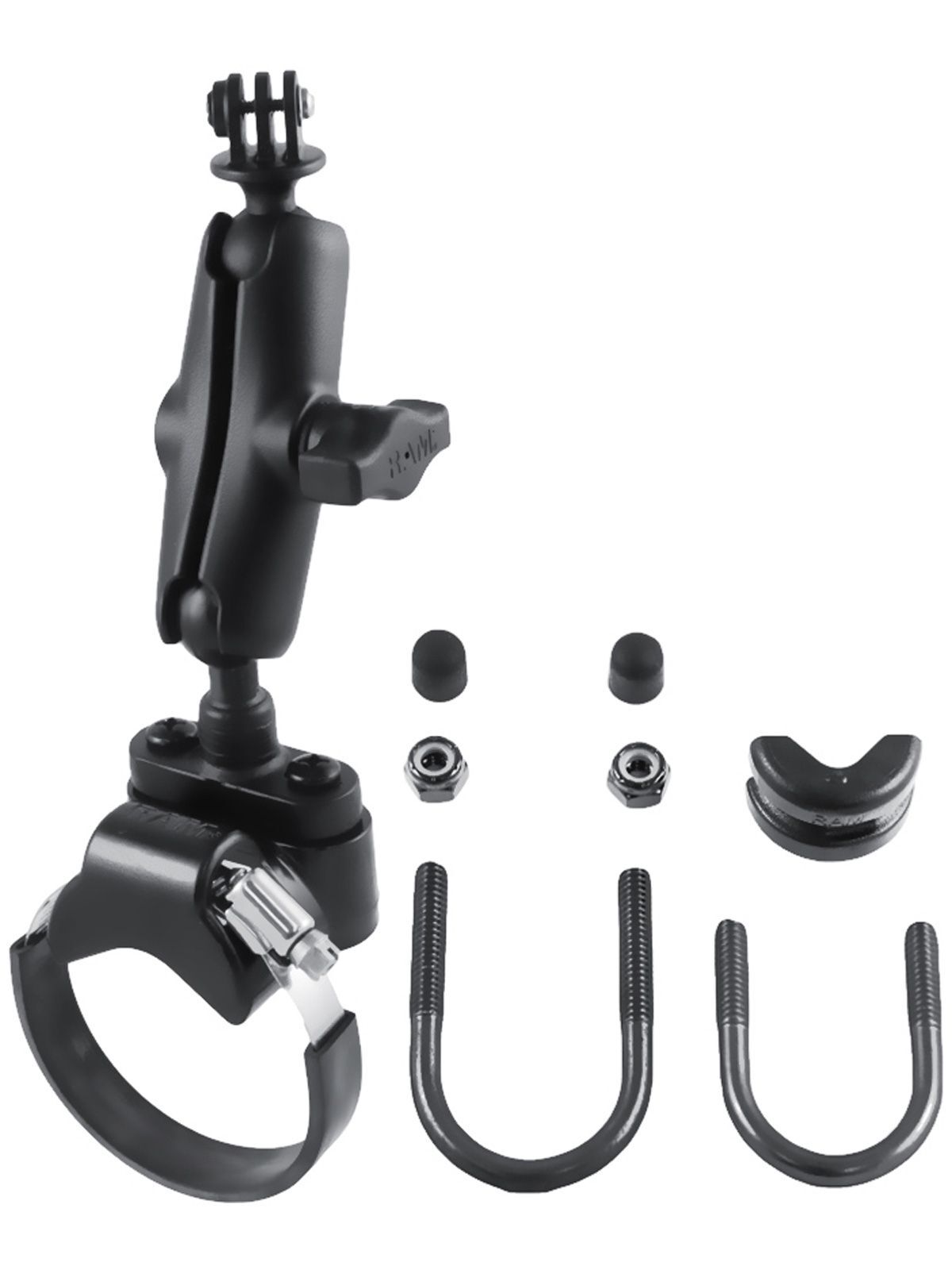 RAM Mounts GoPro Kamerahalterung für Lenker/Rohre - mit Klemmschelle, B-Kugel (1 Zoll), im Polybeutel