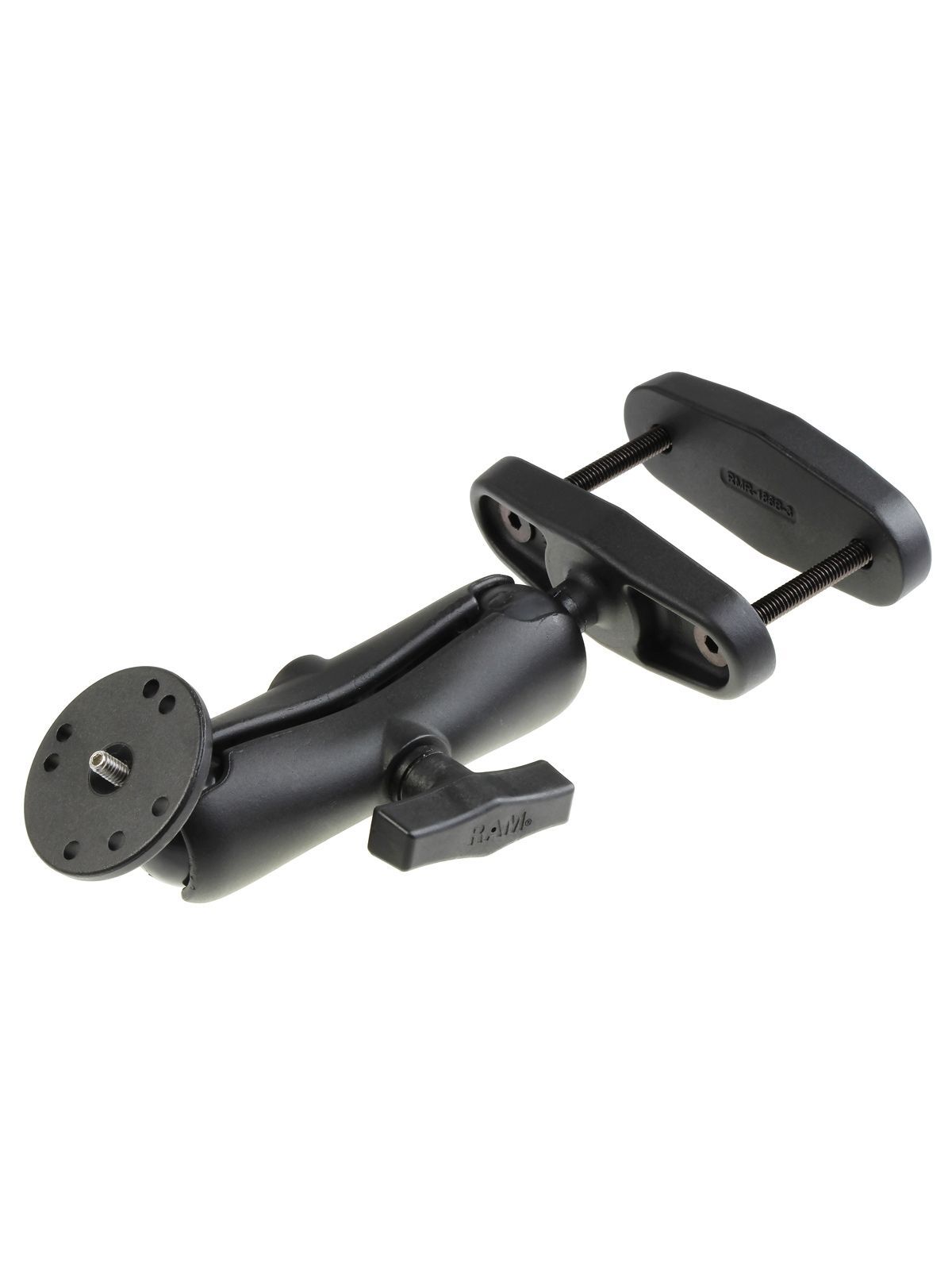 RAM Mounts Schraubklemmen-Set - Schraubklemme (bis 76 mm Breite), mittlerer Verbindungsarm, runde Basisplatte mit 1/4"-20 Gewindestift, C-Kugel (1,5 Z