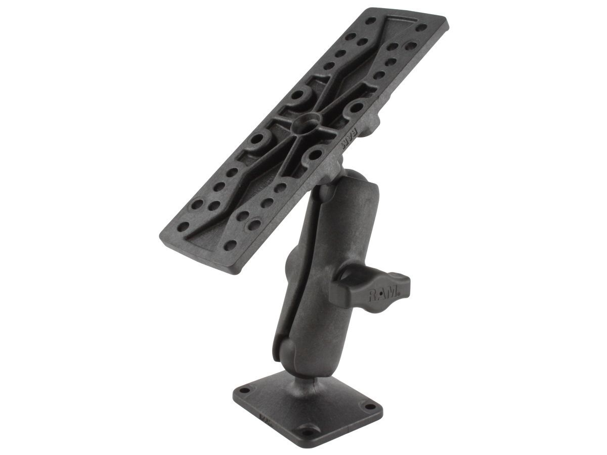 RAM Mounts Verbundstoff-Aufbau-Set - Basisplatte rechteckig, mittlerer Verbindungsarm, universal Adapterplatte, B-Kugel (1 Zoll), im Polybeutel