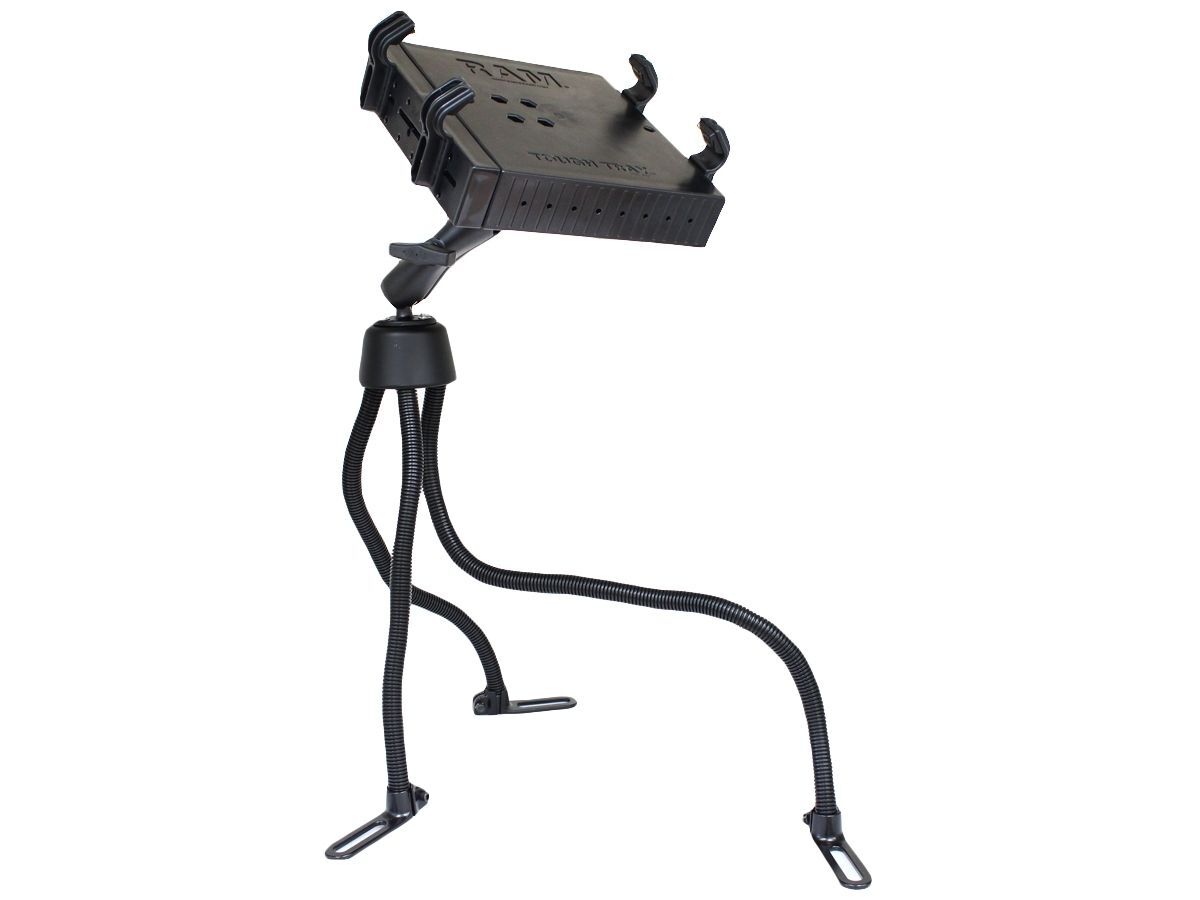 RAM Mounts Pod III Fahrzeug Sitzschienen-Befestigung für Laptops - flexible Stäbe (ca. 450 / 500 / 750 mm Länge), 2x runde Basisplatte, mittlerer Verb