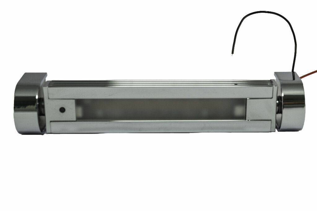 LED-Unterbauleuchte UB02-3, 150mm, chrom-glanz, warmweiß, max. 3W, 10-30V DC, mit Dimmer, Wandhalter