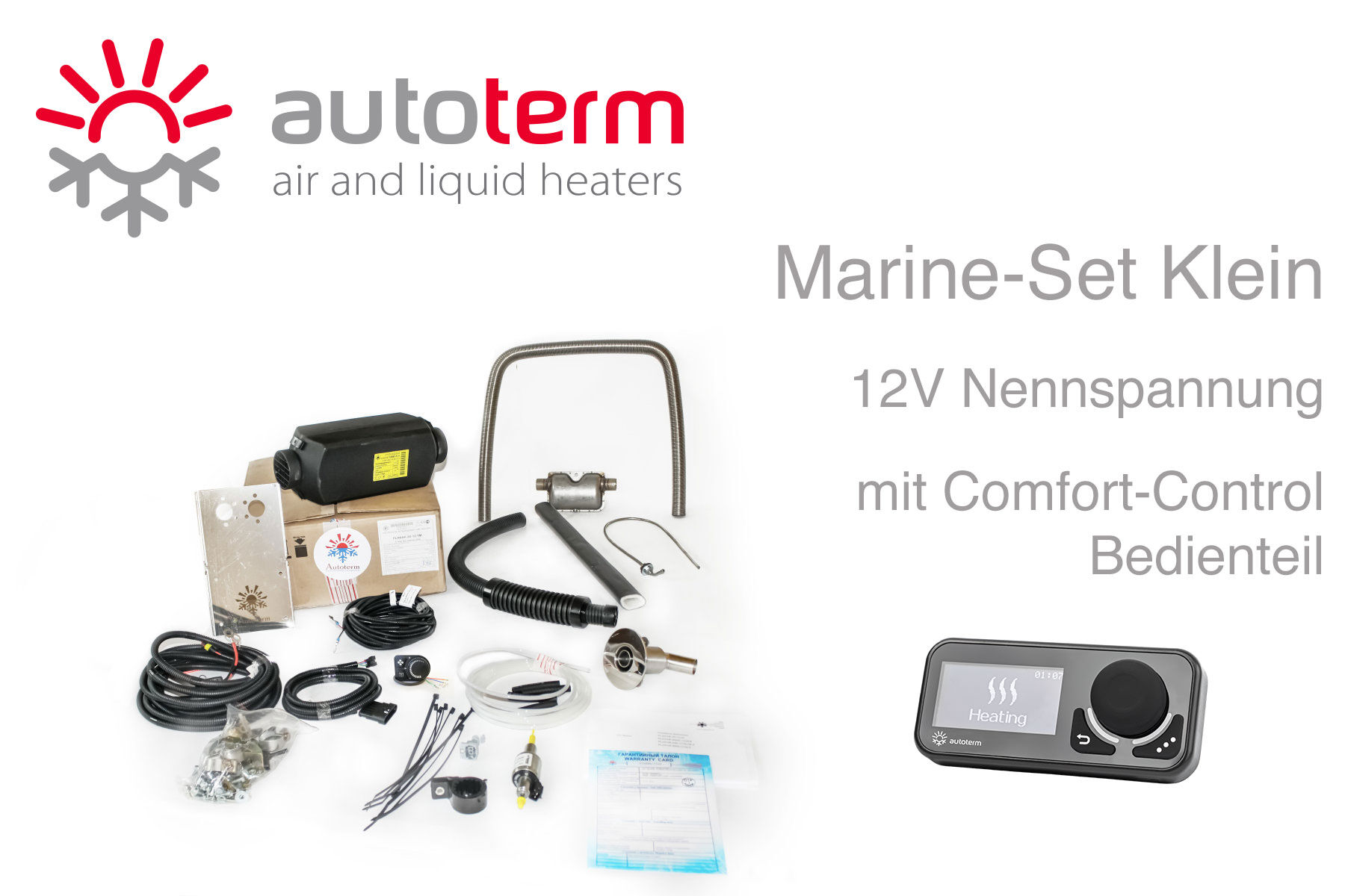 Autoterm Air 4D Diesel Warmluftheizung Marine Set klein, 12V, Comfort-Control Autoterm Air 4D Diesel Warmluftheizung Marine Set klein, 12V, Comfort-Control
