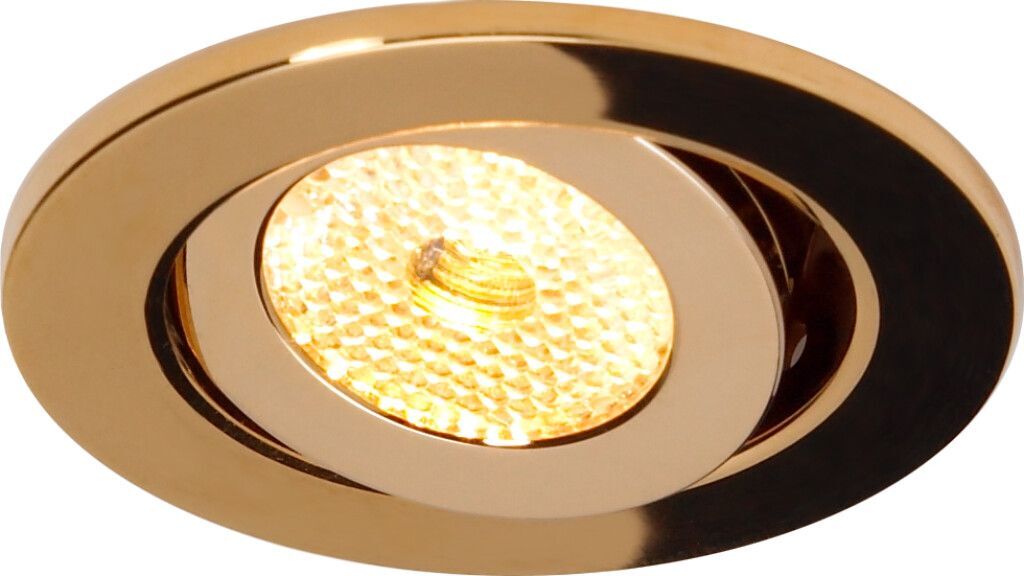 LED-Einbaustrahler EB02-1, gold-glanz schwenkbar, warmweiß, 25°, inkl. Vorschaltgerät