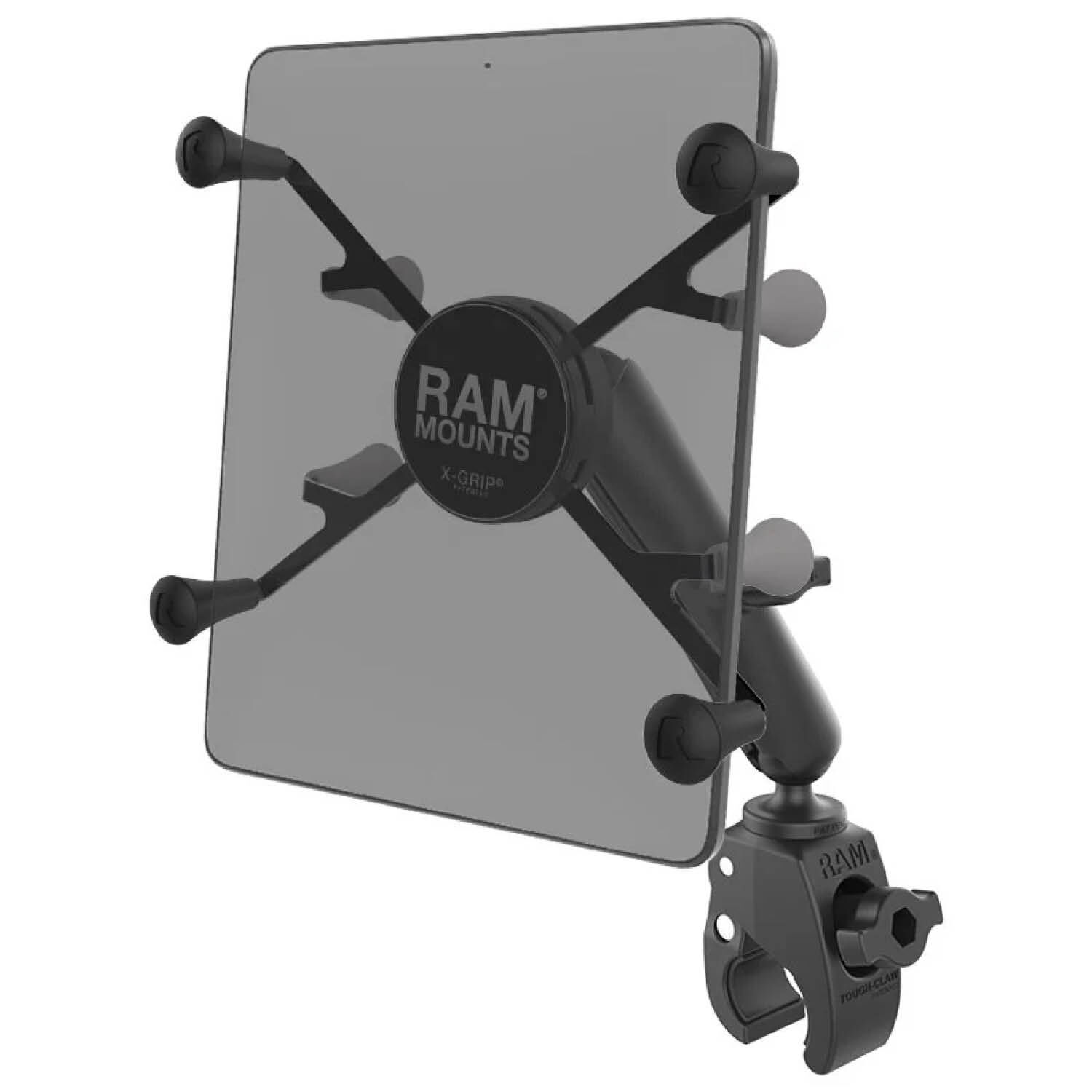RAM Mounts X-Grip Klemm-Halterung für 7-8 Zoll Tablets - Langer Verbindungsarm - Tough-Claw Klein (Durchmesser 15,87 mm bis 28,95 mm) - B-Kugel (1 Zoll)