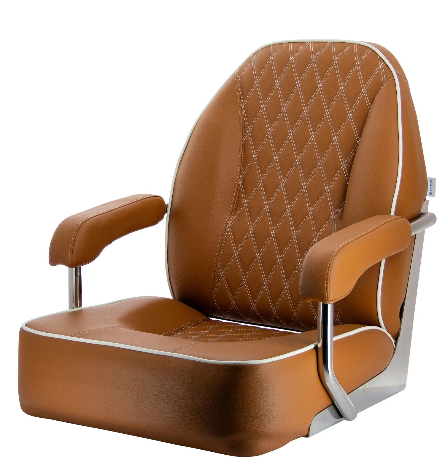 MASTER Helm seat with stainless steel (AISI 304) frame, orange brown (cognac)