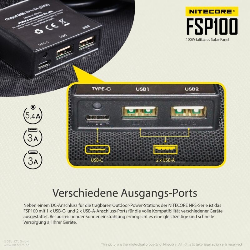 Nitecore Solarpanel FSP100 - 100W