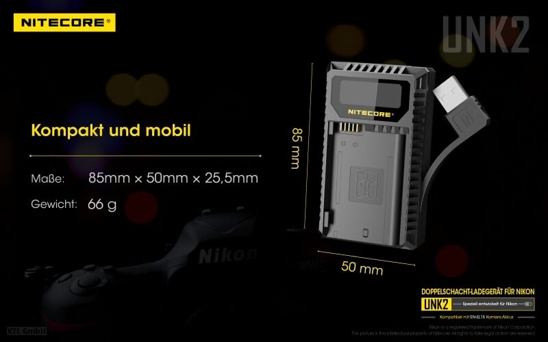 Nitecore UNK2 - für Nikon Cameras