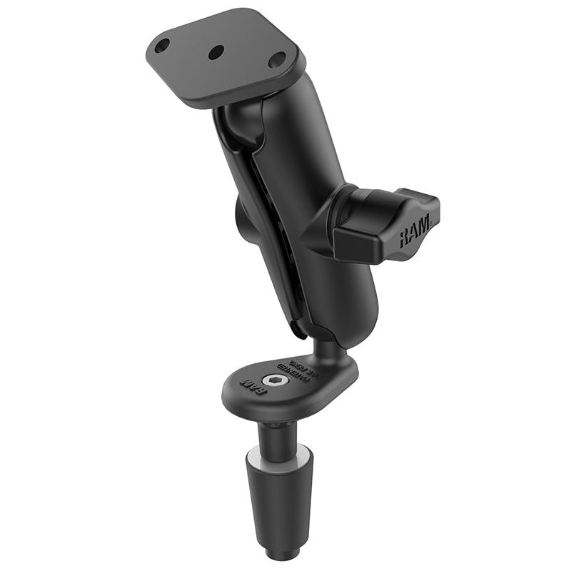RAM Mounts Motorrad-Set für Lenkkopfhalterung - B-Kugel (1 Zoll) - 1x Diamond (Trapez) Basisplatte (AMPS) - Mittlerer Verbindungsarm (ca. 94,74 mm) - 1x Gabelschaft-Basis (Durchmesser 12 - 38 mm)