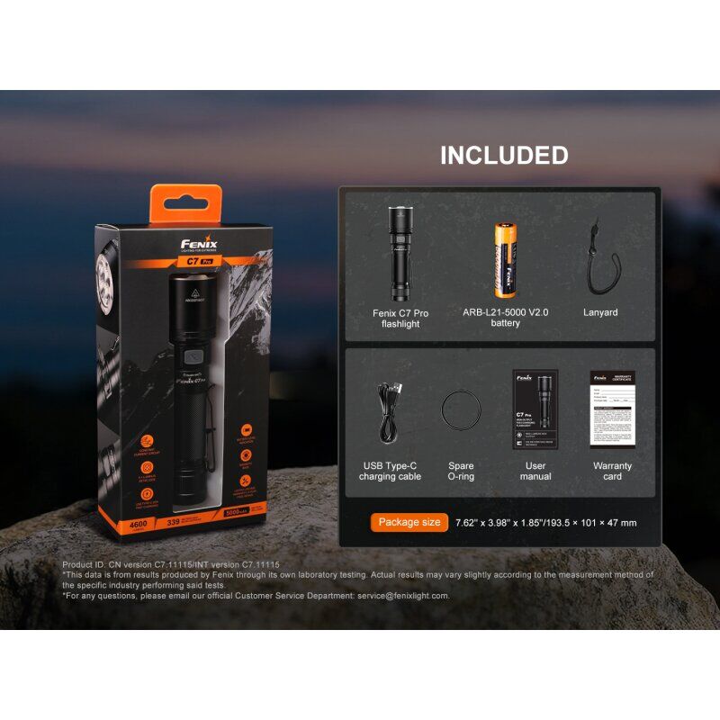 Fenix C7 Pro LED Taschenlampe mit USB Anschluss