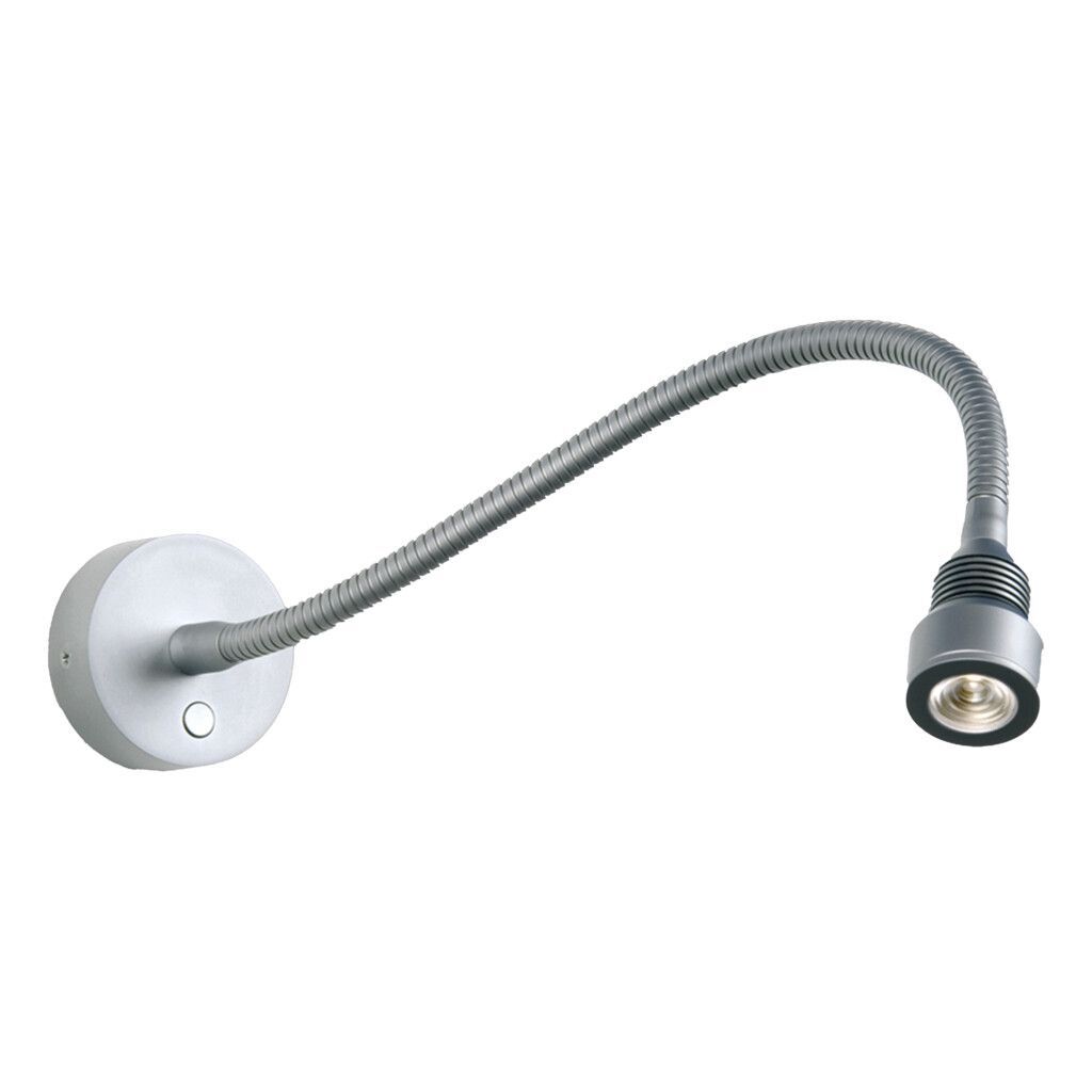 LED-Flexleuchte 01HV, 500mm, chrom-matt, max. 2,7 W, 230V AC, warmweiß, 25°, mit Dimmer