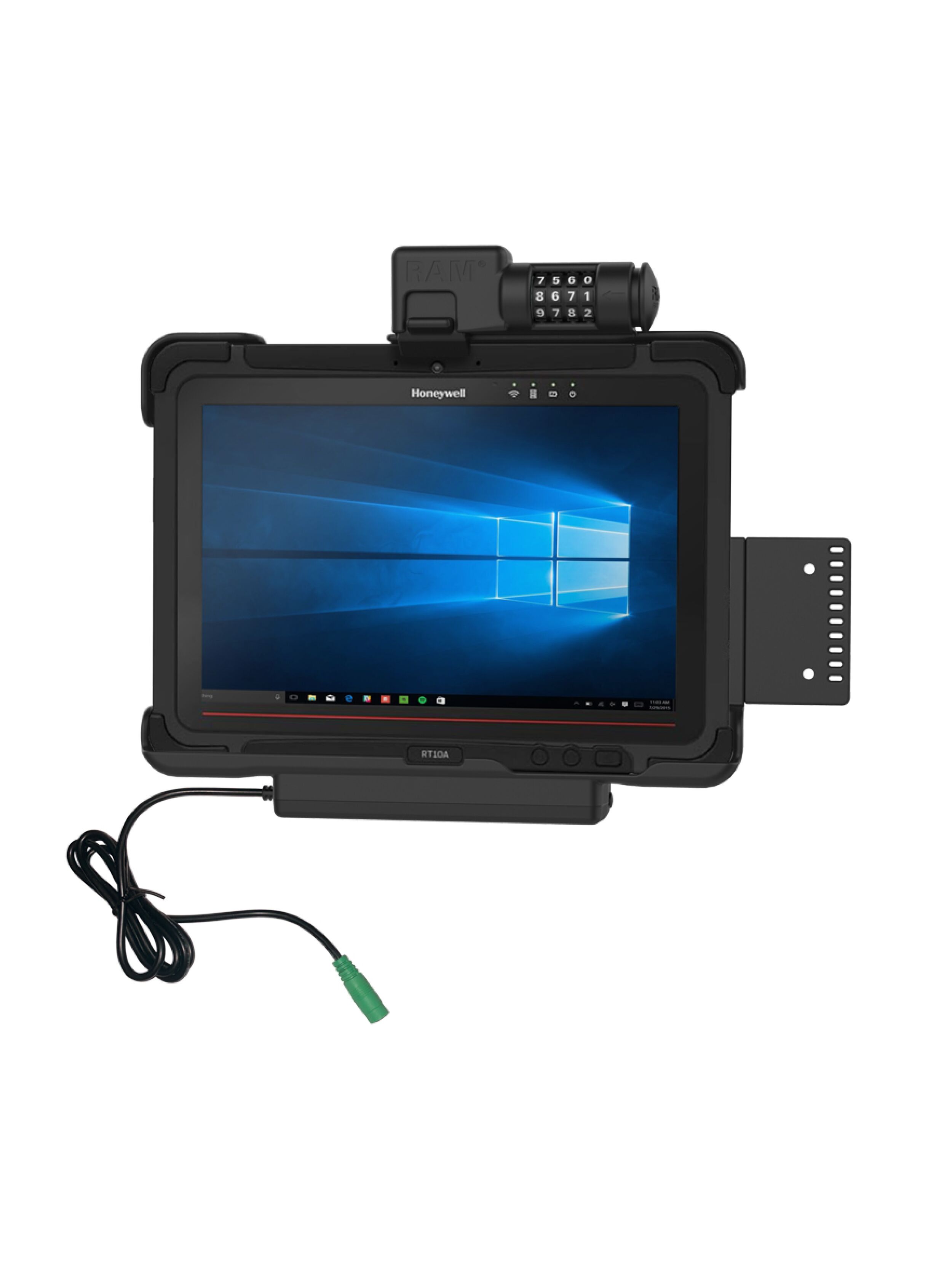 RAM Mounts Form-Fit Halteschale (Zahlenschloss) für Honeywell RT10 Rugged Tablet - 5.5mm DC-Anschluss