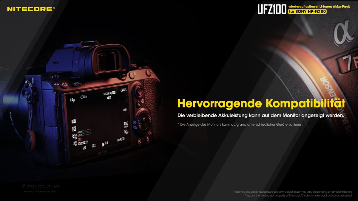 Nitecore UFZ100 - 2250mAh, USB-C Ladeport
