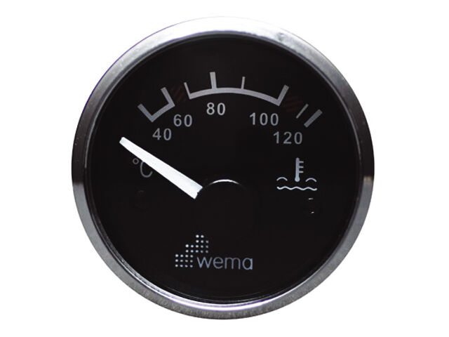WEMA Anzeige Edelstahlring Wassertemperatur schwarz
