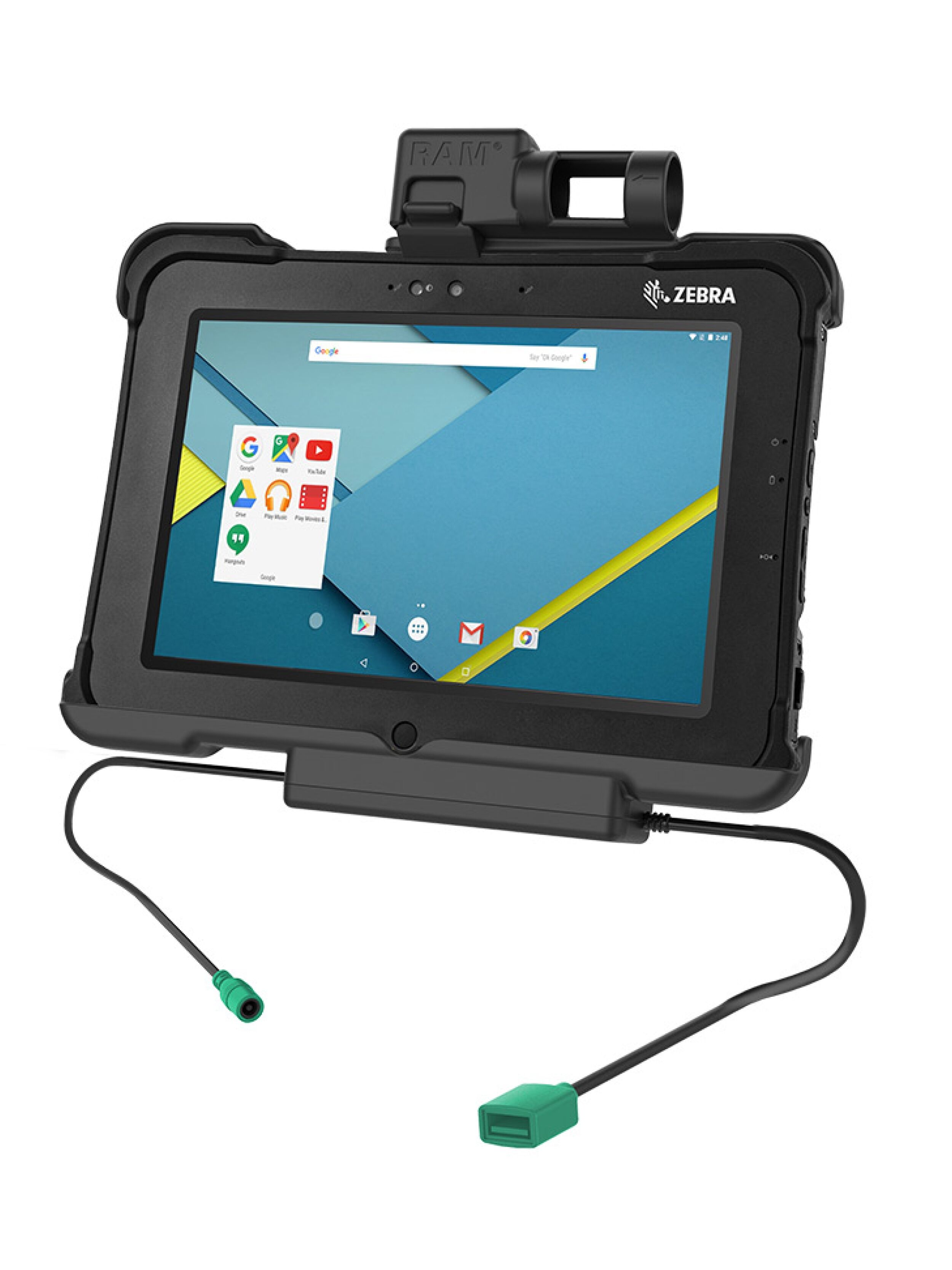 RAM Mounts Form-Fit Halteschale für Zebra XSLATE L10 - 5.5mm DC & USB-A-Anschluss