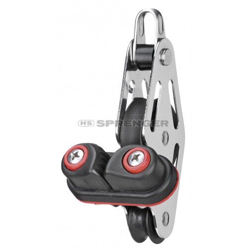 35123_001_55_2 Sprenger 6-8mm Gleitlager Niederholer doppelt (Violine) mit Schotklemme HT 08 und Bügel