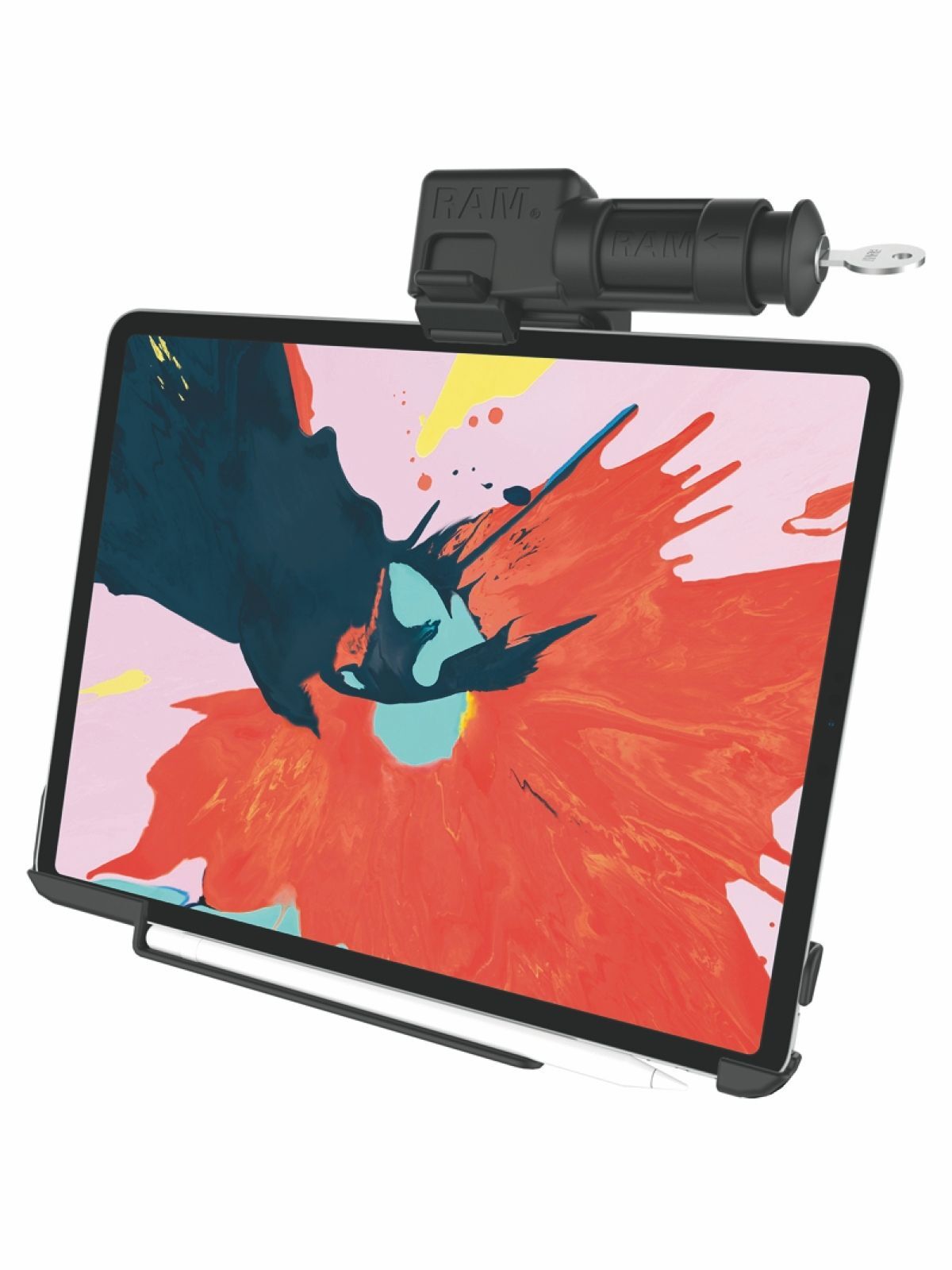 RAM Mounts EZ-Roll'r Form-Fit Halteschale (Schlüsselverriegelung) für Apple iPad Pro 12.9" (3. - 6. Gen.) - Ohne Schutzhülle