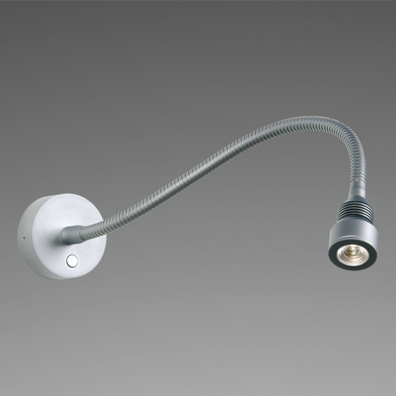 LED-Flexleuchte 01, 300mm, chrom-matt, max. 2,7 W, 10-30V DC, warmweiß, 25°, mit Dimmer