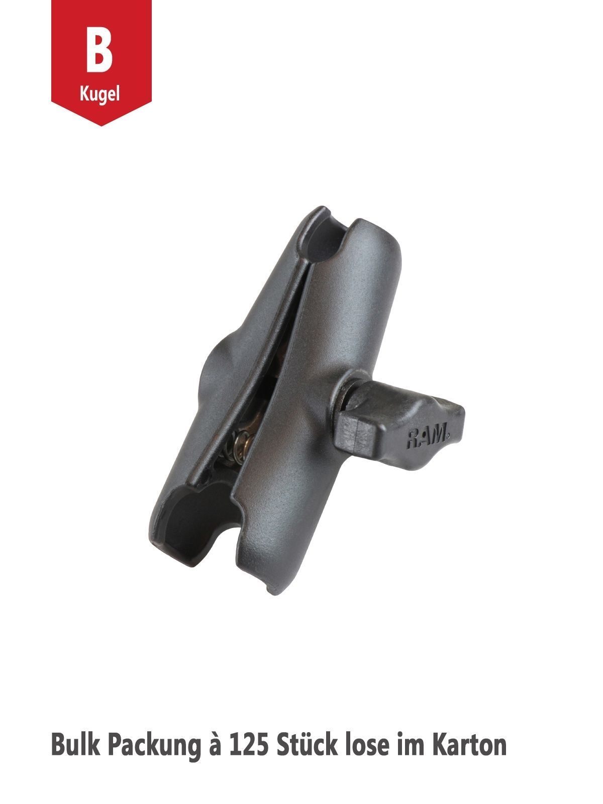 RAM Mounts mittlerer Verbindungsarm (ca. 90 mm) für B-Kugeln (1 Zoll) - Bulk Packung à 125 Stück (lose im Karton)