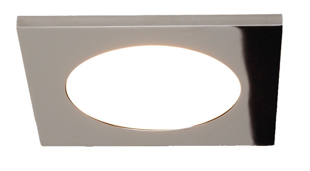 LED-Einbauleuchte EBQ12-1 (Slave) quadratisch, chrom-glanz, 10-30V DC, max. 3W, warmweiß