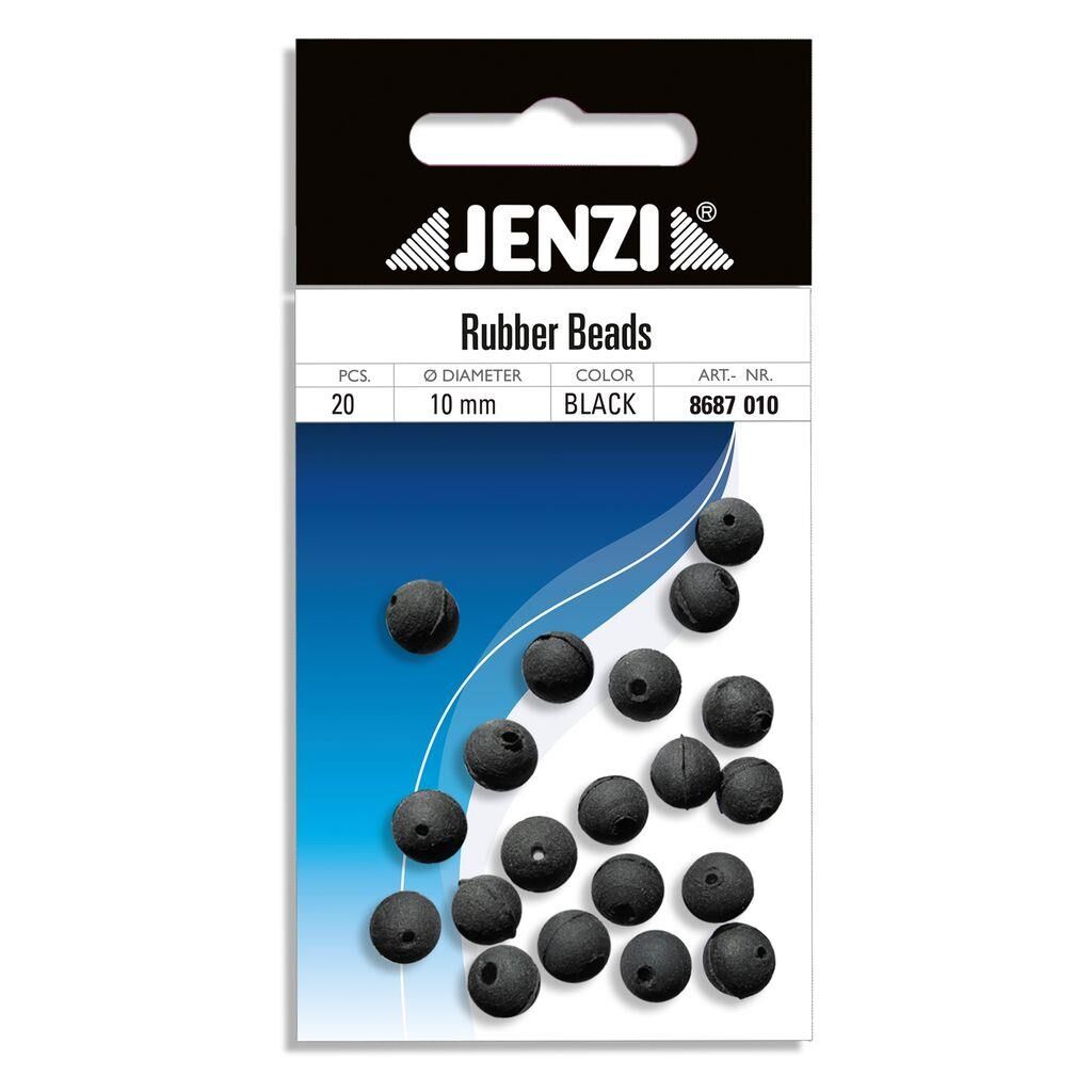 Jenzi Gummi-Perlen schwarz 10 mm