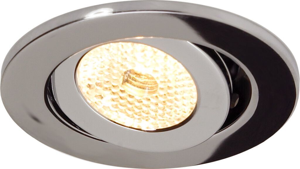 LED-Einbaustrahler EB02-1, chrom-glanz schwenkbar, warmweiß, 25°, inkl. Vorschaltgerät