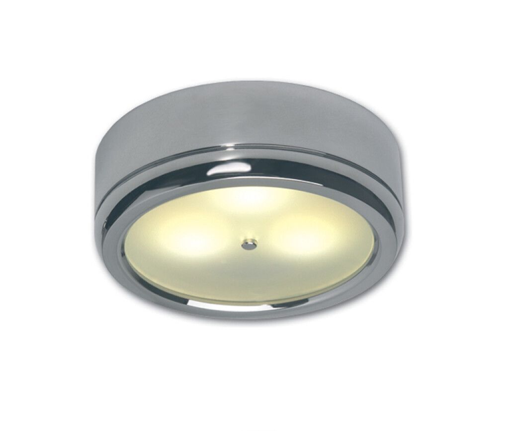 LED-Anbauleuchte D1-2 (Master), chrom-glanz, warmweiß, 10-30V DC, max. 3W, mit Dimmer
