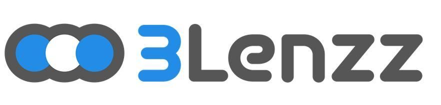 Das offizielle Logo der Marke 3Lenzz mit blauen und grauen Elementen auf weißem Hintergrund.