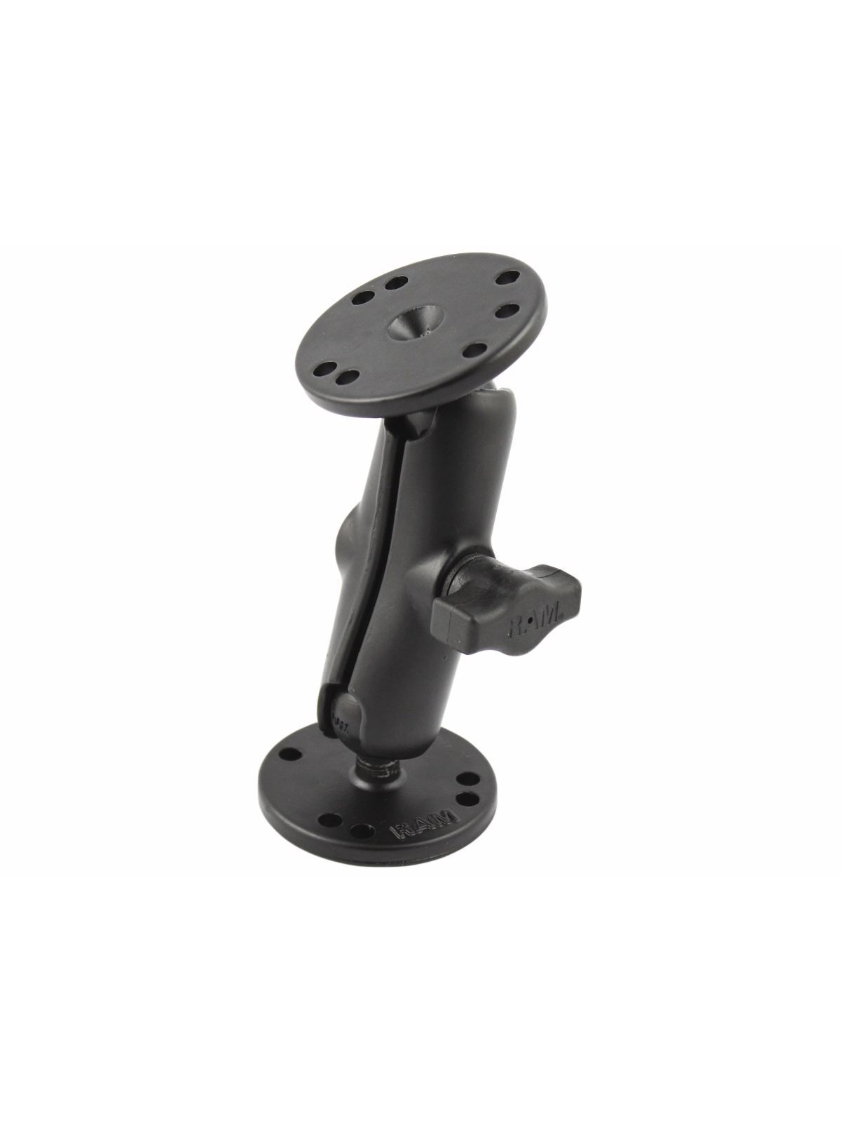RAM Mounts Aufbau-Set - B-Kugel (1 Zoll) - 2x Runde Basisplatten (AMPS) - Mittlerer Verbindungsarm (ca. 94,74 mm - Verbundstoff)