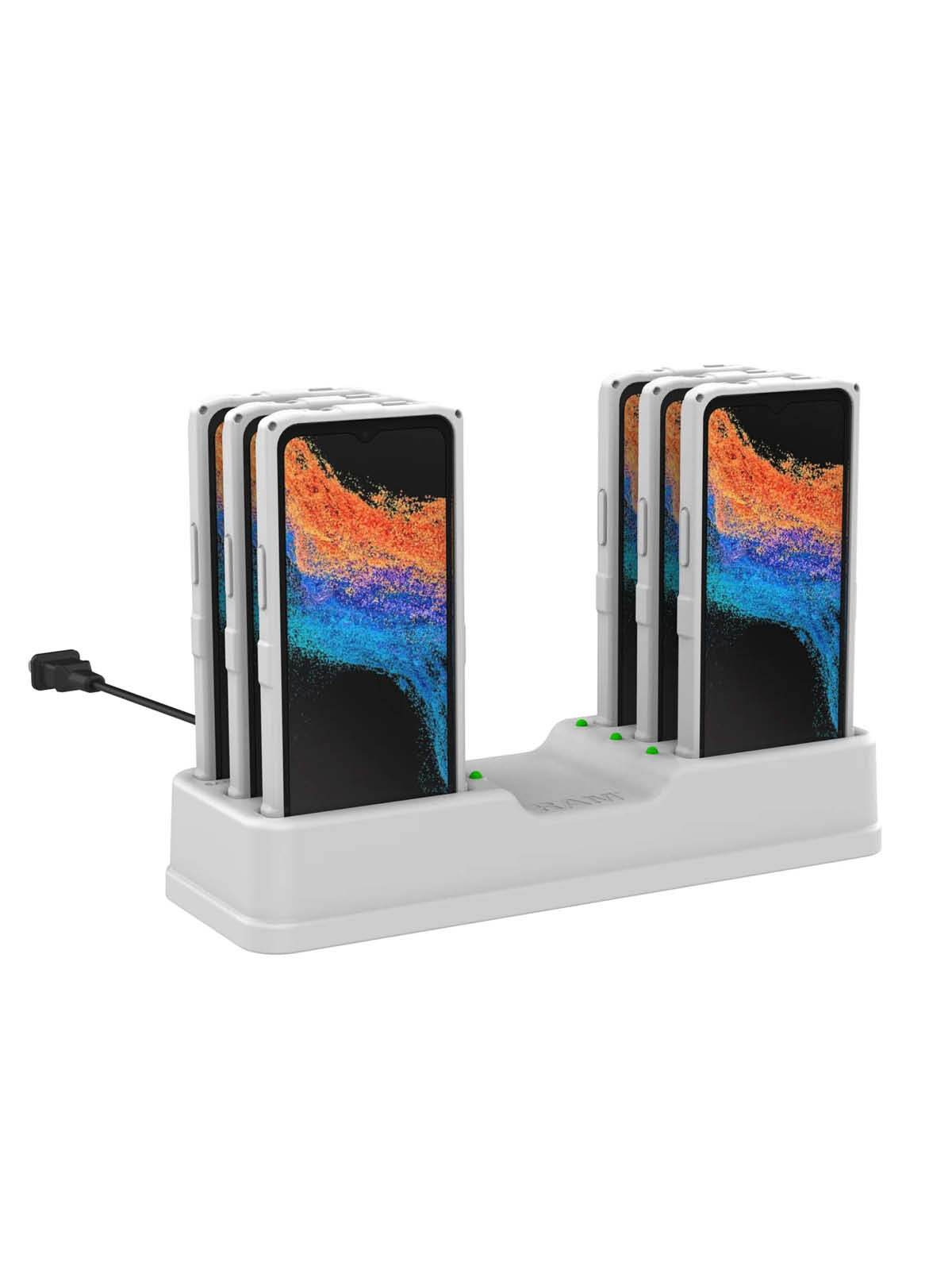 RAM Mounts 6-fach Tisch-Ladestation für Samsung XCover7 & XCover6 Pro (mit RAM Skin oder Werksgehäuse) - grau